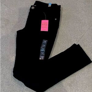 Justice Simply Low Black Jeggings Size 12 ~ NWT